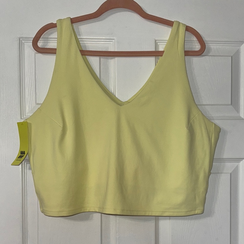 Butter Yellow Athletic Sports Bra Top